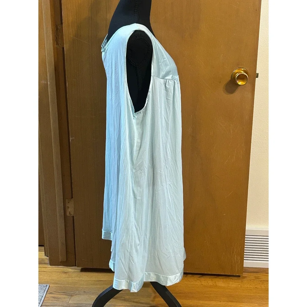 VTG Vanity‎ Fair Nightgown Light Blue Slip Dress Size 2X Made in USA Loungewear